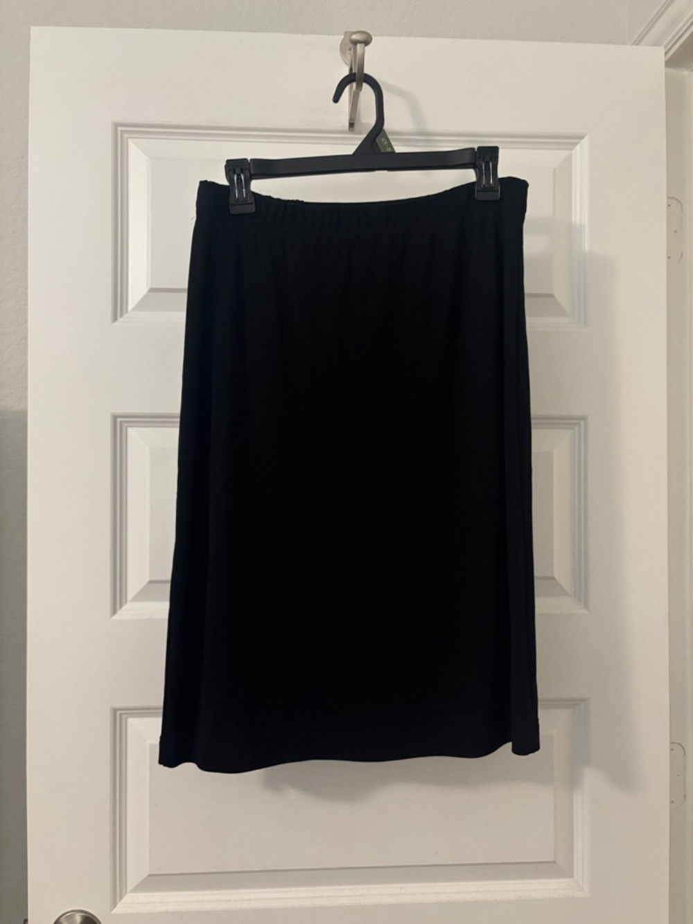 VTG Talbots Black Midi Slinky Skirt w/Elastic Waist SZ M 90s minimalist basic